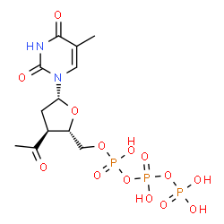 ChemSpider 2D Image | 3'-Acetyl-3'-deoxythymidine 5'-(tetrahydrogen triphosphate) | C12H19N2O14P3