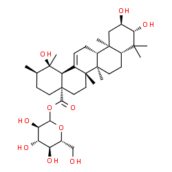 ChemSpider 2D Image | 1-O-[(2alpha,3beta)-2,3,19-Trihydroxy-28-oxours-12-en-28-yl]-D-glucopyranose | C36H58O10