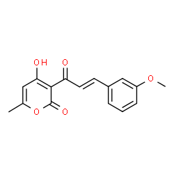 ChemSpider 2D Image | 4-Hydroxy-3-[(2E)-3-(3-methoxyphenyl)-2-propenoyl]-6-methyl-2H-pyran-2-one | C16H14O5