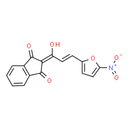 ChemSpider 2D Image | 2-[(2E)-1-Hydroxy-3-(5-nitro-2-furyl)-2-propen-1-ylidene]-1H-indene-1,3(2H)-dione | C16H9NO6