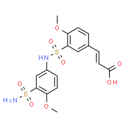 ChemSpider 2D Image | (2E)-3-{4-Methoxy-3-[(4-methoxy-3-sulfamoylphenyl)sulfamoyl]phenyl}acrylic acid | C17H18N2O8S2