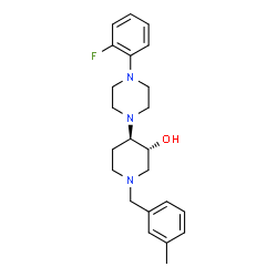 ChemSpider 2D Image | (3R,4R)-4-[4-(2-Fluorophenyl)-1-piperazinyl]-1-(3-methylbenzyl)-3-piperidinol | C23H30FN3O