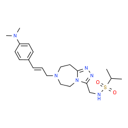 ChemSpider 2D Image | N-[(7-{(2E)-3-[4-(Dimethylamino)phenyl]-2-propen-1-yl}-6,7,8,9-tetrahydro-5H-[1,2,4]triazolo[4,3-d][1,4]diazepin-3-yl)methyl]-2-propanesulfonamide | C21H32N6O2S