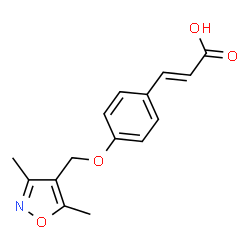 ChemSpider 2D Image | (2E)-3-{4-[(3,5-Dimethyl-1,2-oxazol-4-yl)methoxy]phenyl}acrylic acid | C15H15NO4