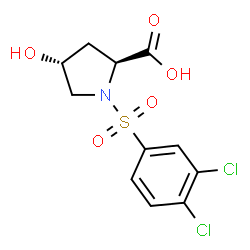 ChemSpider 2D Image | (4R)-1-[(3,4-Dichlorophenyl)sulfonyl]-4-hydroxy-L-proline | C11H11Cl2NO5S