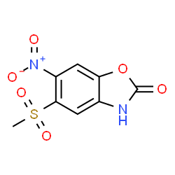 ChemSpider 2D Image | 5-(Methylsulfonyl)-6-Nitro-2(3H)-Benzoxazolone | C8H6N2O6S