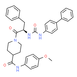 ChemSpider 2D Image | 1-[N-(4-Biphenylylcarbamoyl)-D-phenylalanyl]-N-(4-methoxyphenyl)-4-piperidinecarboxamide | C35H36N4O4