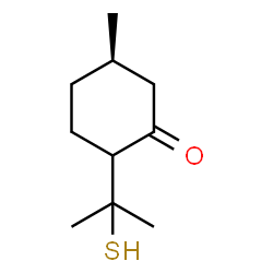 ChemSpider 2D Image | (5R)-5-Methyl-2-(2-sulfanyl-2-propanyl)cyclohexanone | C10H18OS