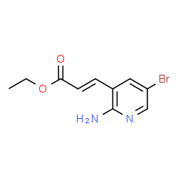 ChemSpider 2D Image | Ethyl (2E)-3-(2-amino-5-bromo-3-pyridinyl)acrylate | C10H11BrN2O2