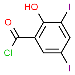 ChemSpider 2D Image | 3,5-Diiodosalicyloyl chloride | C7H3ClI2O2