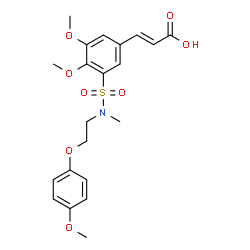 ChemSpider 2D Image | (2E)-3-(3,4-Dimethoxy-5-{[2-(4-methoxyphenoxy)ethyl](methyl)sulfamoyl}phenyl)acrylic acid | C21H25NO8S