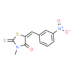 ChemSpider 2D Image | (5E)-3-Methyl-5-(3-nitrobenzylidene)-2-thioxo-1,3-thiazolidin-4-one | C11H8N2O3S2