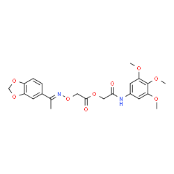 ChemSpider 2D Image | 2-Oxo-2-[(3,4,5-trimethoxyphenyl)amino]ethyl ({(E)-[1-(1,3-benzodioxol-5-yl)ethylidene]amino}oxy)acetate | C22H24N2O9