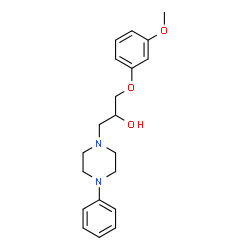 ChemSpider 2D Image | 1-(3-Methoxyphenoxy)-3-(4-phenyl-1-piperazinyl)-2-propanol | C20H26N2O3