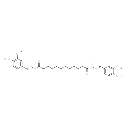 ChemSpider 2D Image | N'~1~,N'~12~-Bis[(E)-(4-hydroxy-3-methoxyphenyl)methylene]dodecanedihydrazide | C28H38N4O6