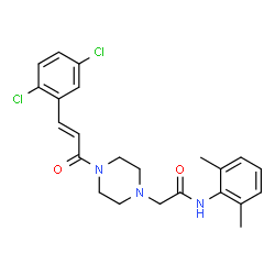 ChemSpider 2D Image | 2-{4-[(2E)-3-(2,5-Dichlorophenyl)-2-propenoyl]-1-piperazinyl}-N-(2,6-dimethylphenyl)acetamide | C23H25Cl2N3O2