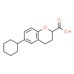 ChemSpider 2D Image | 6-Cyclohexyl-2-chromanecarboxylic acid | C16H20O3