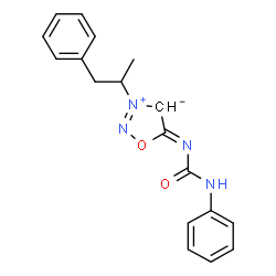 ChemSpider 2D Image | (5Z)-5-[(Phenylcarbamoyl)imino]-3-(1-phenyl-2-propanyl)-4,5-dihydro-1,2,3-oxadiazol-3-ium-4-ide | C18H18N4O2