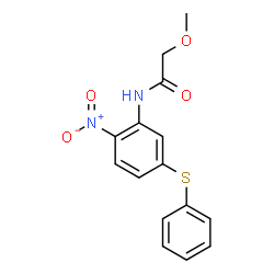 ChemSpider 2D Image | 2-methoxy-N-[2-nitro-5-(phenylthio)phenyl]acetamide | C15H14N2O4S