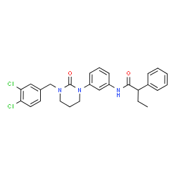 ChemSpider 2D Image | N-{3-[3-(3,4-Dichlorobenzyl)-2-oxotetrahydro-1(2H)-pyrimidinyl]phenyl}-2-phenylbutanamide | C27H27Cl2N3O2