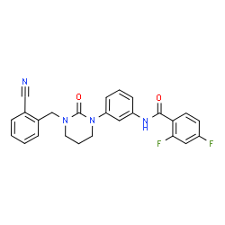 ChemSpider 2D Image | N-{3-[3-(2-Cyanobenzyl)-2-oxotetrahydro-1(2H)-pyrimidinyl]phenyl}-2,4-difluorobenzamide | C25H20F2N4O2