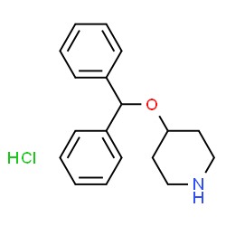 ChemSpider 2D Image | 4-(Diphenylmethoxy)piperidinium chloride | C18H22ClNO