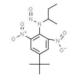 ChemSpider 2D Image | N-sec-Butyl-4-(2-methyl-2-propanyl)-2,6-dinitro-N-nitrosoaniline | C14H20N4O5