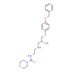 ChemSpider 2D Image | N-[2-({3-[4-(Benzyloxy)phenoxy]-2-hydroxypropyl}amino)ethyl]-4-morpholinecarboxamide | C23H31N3O5