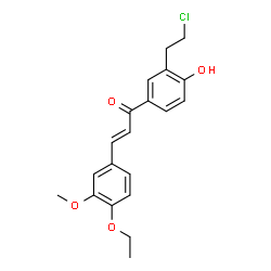 ChemSpider 2D Image | (2E)-1-[3-(2-Chloroethyl)-4-hydroxyphenyl]-3-(4-ethoxy-3-methoxyphenyl)-2-propen-1-one | C20H21ClO4