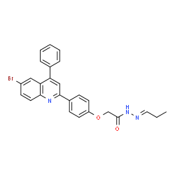 ChemSpider 2D Image | 2-[4-(6-Bromo-4-phenyl-2-quinolinyl)phenoxy]-N'-[(1E)-propylidene]acetohydrazide | C26H22BrN3O2