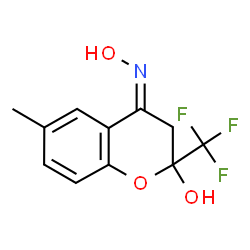 ChemSpider 2D Image | (4Z)-4-(Hydroxyimino)-6-methyl-2-(trifluoromethyl)-2-chromanol | C11H10F3NO3