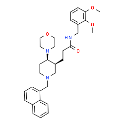 ChemSpider 2D Image | N-(2,3-Dimethoxybenzyl)-3-[(3S,4R)-4-(4-morpholinyl)-1-(1-naphthylmethyl)-3-piperidinyl]propanamide | C32H41N3O4