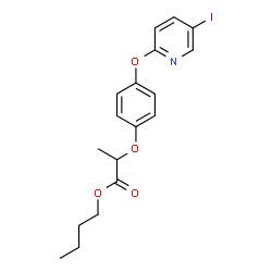 ChemSpider 2D Image | Butyl 2-(4-((5-iodo-2-pyridyl)oxy)phenoxy)propionate | C18H20INO4