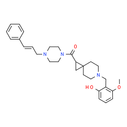 ChemSpider 2D Image | [6-(2-Hydroxy-6-methoxybenzyl)-6-azaspiro[2.5]oct-1-yl]{4-[(2E)-3-phenyl-2-propen-1-yl]-1-piperazinyl}methanone | C29H37N3O3