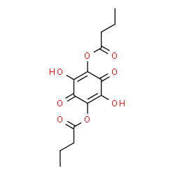 ChemSpider 2D Image | 2,5-Dihydroxy-3,6-dioxo-1,4-cyclohexadiene-1,4-diyl dibutanoate | C14H16O8