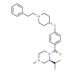 ChemSpider 2D Image | [(2S)-2-Isopropyl-4-methyl-1-piperazinyl](4-{[1-(2-phenylethyl)-4-piperidinyl]oxy}phenyl)methanone | C28H39N3O2