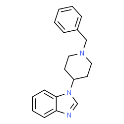 ChemSpider 2D Image | 1-(1-Benzyl-4-piperidinyl)-1H-benzimidazole | C19H21N3