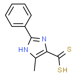 ChemSpider 2D Image | 4-Methyl-2-phenyl-1H-imidazole-5-carbodithioic acid | C11H10N2S2