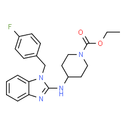 ChemSpider 2D Image | Ethyl 4-{[1-(4-fluorobenzyl)-1H-benzimidazol-2-yl]amino}-1-piperidinecarboxylate | C22H25FN4O2
