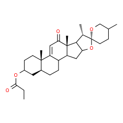 ChemSpider 2D Image | (5alpha,8xi,14xi,16xi,17xi)-12-Oxospirost-9(11)-en-3-yl propionate | C30H44O5