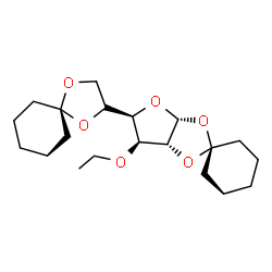 ChemSpider 2D Image | (3a'R,5'R,6'S,6a'R)-5'-[(2R)-1,4-Dioxaspiro[4.5]dec-2-yl]-6'-ethoxytetrahydrospiro[cyclohexane-1,2'-furo[2,3-d][1,3]dioxole] | C20H32O6