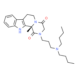 ChemSpider 2D Image | (12bS)-2-[3-(Dibutylamino)propyl]-12b-methyl-2,3,6,7,12,12b-hexahydropyrazino[1',2':1,2]pyrido[3,4-b]indole-1,4-dione | C26H38N4O2