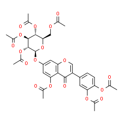ChemSpider 2D Image | 4-{5-Acetoxy-4-oxo-7-[(2,3,4,6-tetra-O-acetyl-beta-D-glucopyranosyl)oxy]-4H-chromen-3-yl}-1,2-phenylene diacetate | C35H34O18