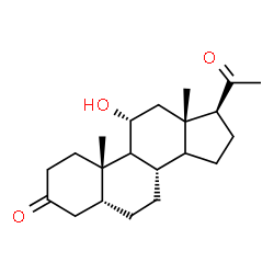 ChemSpider 2D Image | (5beta,9xi,11alpha,14xi)-11-Hydroxypregnane-3,20-dione | C21H32O3