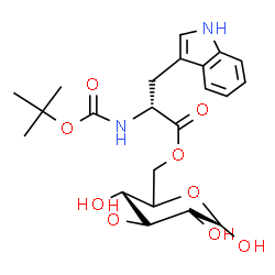 ChemSpider 2D Image | (5xi)-6-O-(N-{[(2-Methyl-2-propanyl)oxy]carbonyl}-D-tryptophyl)-beta-D-xylo-hexopyranose | C22H30N2O9