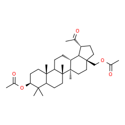 ChemSpider 2D Image | [(1R,3aS,5aR,5bR,9S,11aR,13aR)-9-Acetoxy-1-acetyl-5a,5b,8,8,11a-pentamethylicosahydro-3aH-cyclopenta[a]chrysen-3a-yl]methyl acetate | C33H52O5