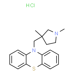ChemSpider 2D Image | 10-((1,3-Dimethyl-3-pyrrolidinyl)methyl)-10H-phenothiazine monohydrochloride | C19H23ClN2S
