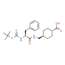 ChemSpider 2D Image | trans-4-{[(N-{[(2-Methyl-2-propanyl)oxy]carbonyl}-L-phenylalanyl)amino]methyl}cyclohexanecarboxylic acid | C22H32N2O5
