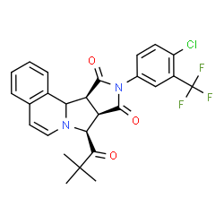 ChemSpider 2D Image | (8S,8aR,11aS)-10-[4-Chloro-3-(trifluoromethyl)phenyl]-8-(2,2-dimethylpropanoyl)-11a,11b-dihydro-8H-pyrrolo[3',4':3,4]pyrrolo[2,1-a]isoquinoline-9,11(8aH,10H)-dione | C26H22ClF3N2O3