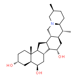 ChemSpider 2D Image | (3alpha,5alpha,6beta,14xi,15alpha)-Cevane-3,6,15-triol | C27H45NO3
